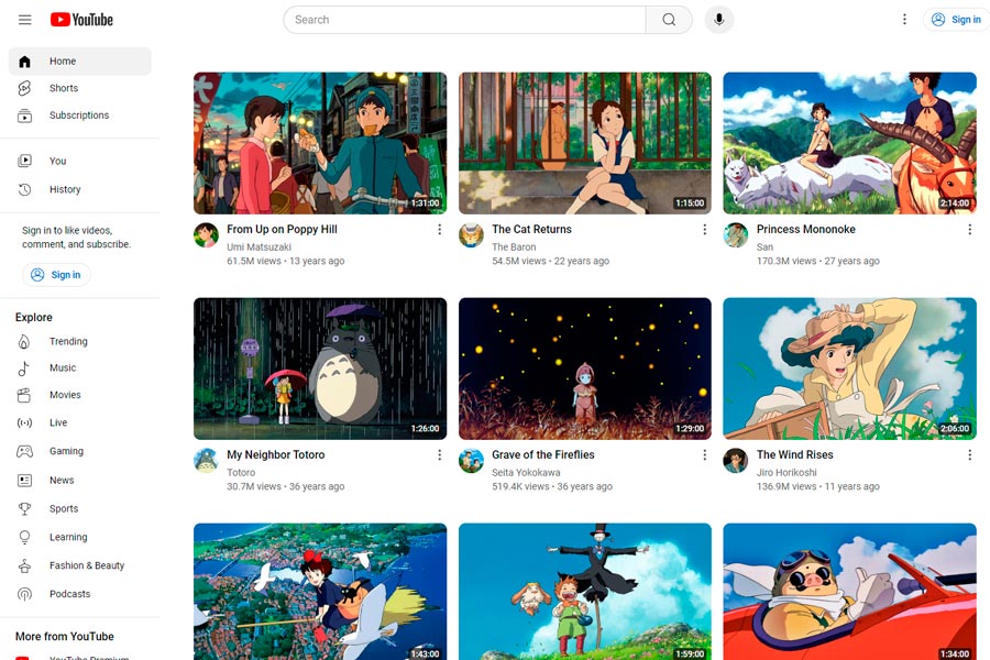 YouTube Clone screenshot.