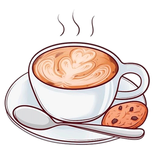 Hot coffee with cookies.