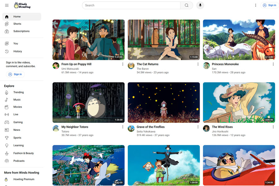 Screenhsot of Winds Howling.